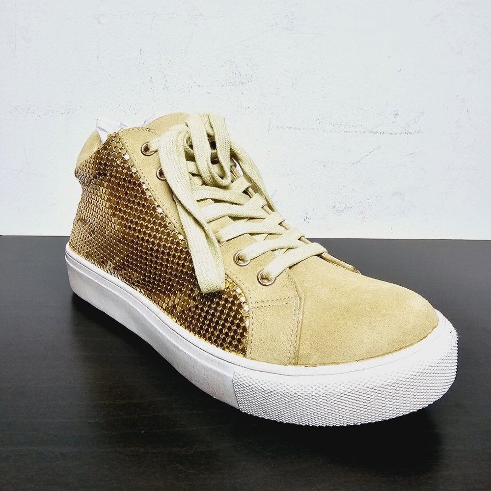 Coconuts By Matisse Metallic Mesh High Top Sneakers - Gold - Choose Size - NIB